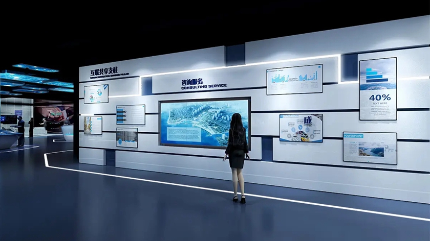黑火石科技 顛覆傳統(tǒng)的科技企業(yè)產(chǎn)品展示墻設計